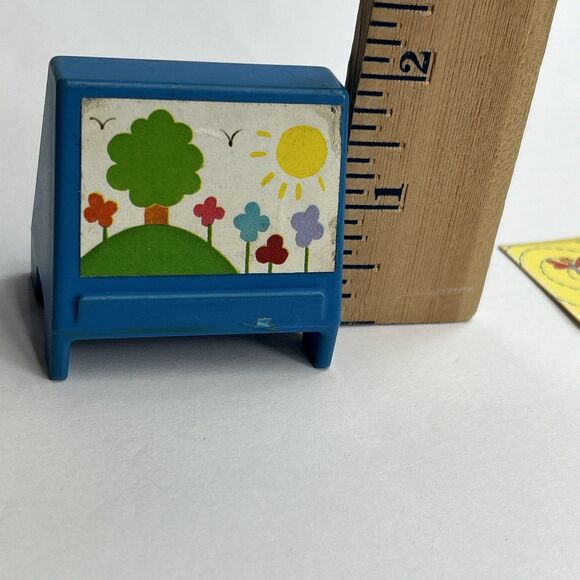 Vintage Fisher Price Little People Blue Nursery School Art Easel With Book - Picture 11 of 11